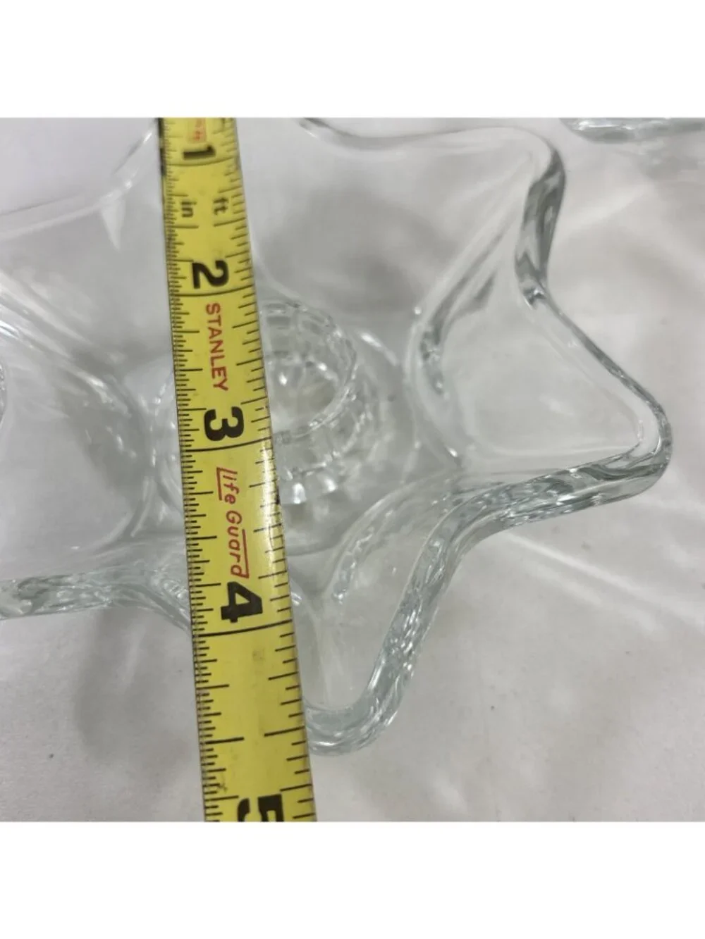 Clear Glass 6 Point Star Shape Candlestick Holders Passover Hanukah 4.5” Ribbed - Picture 5 of 5